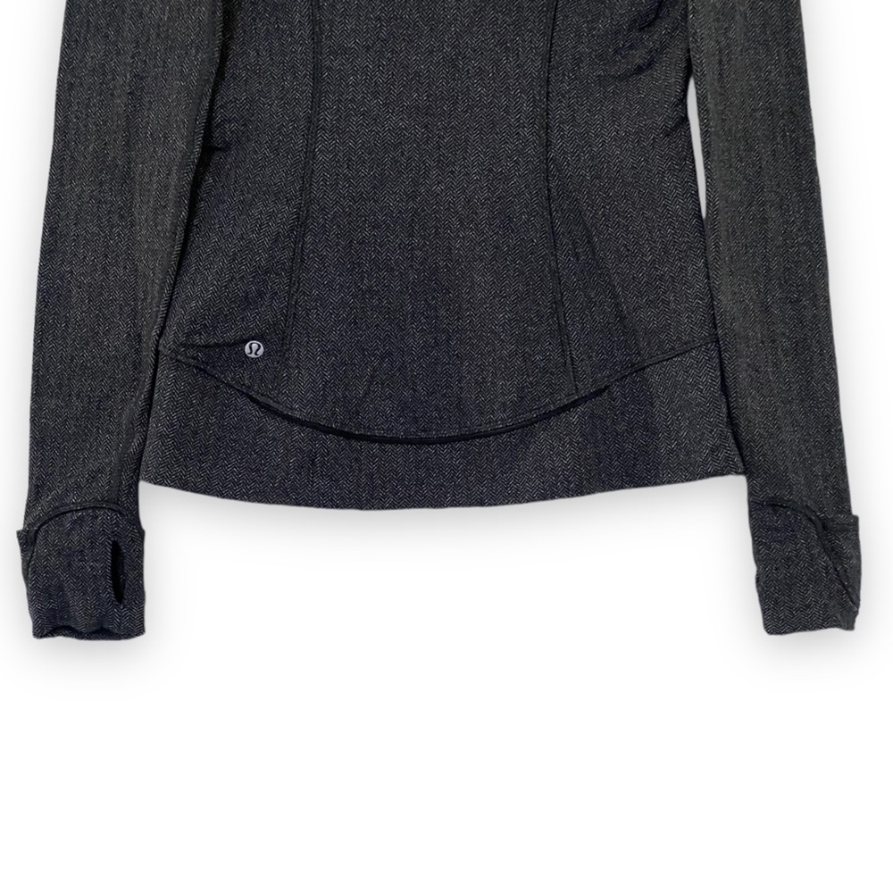 Lululemon Think Fast Pullover Heathered Herringbone Heathered Black Rulu Size 4 - Picture 11 of 13
